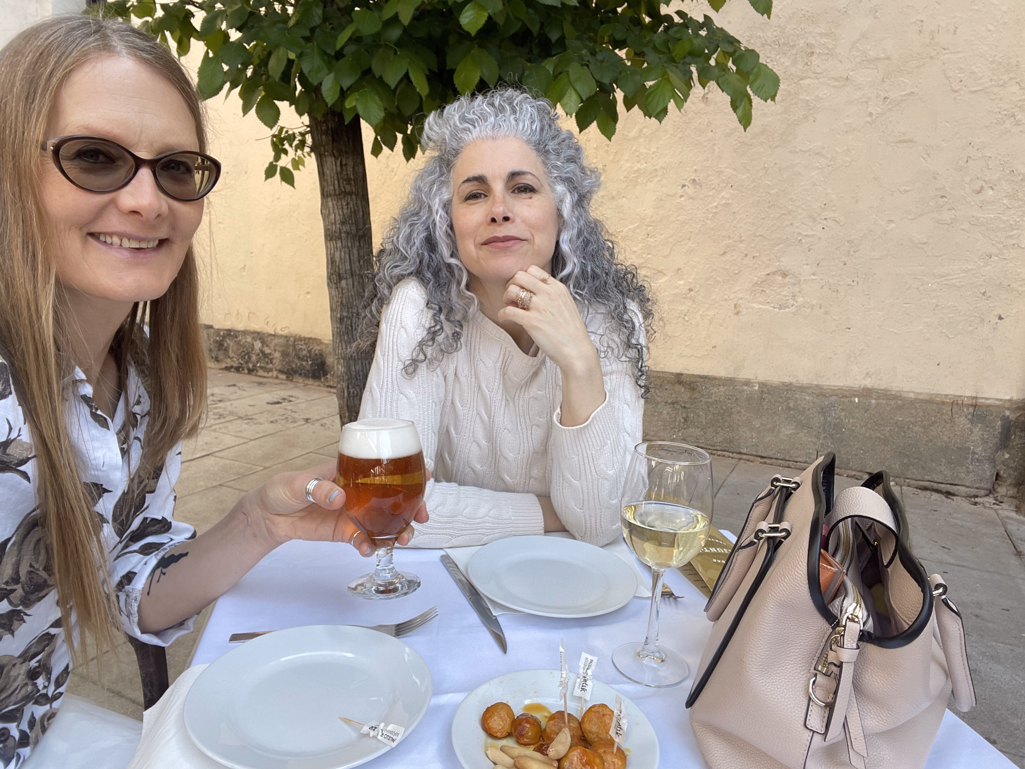 tracey and kim patio lunch