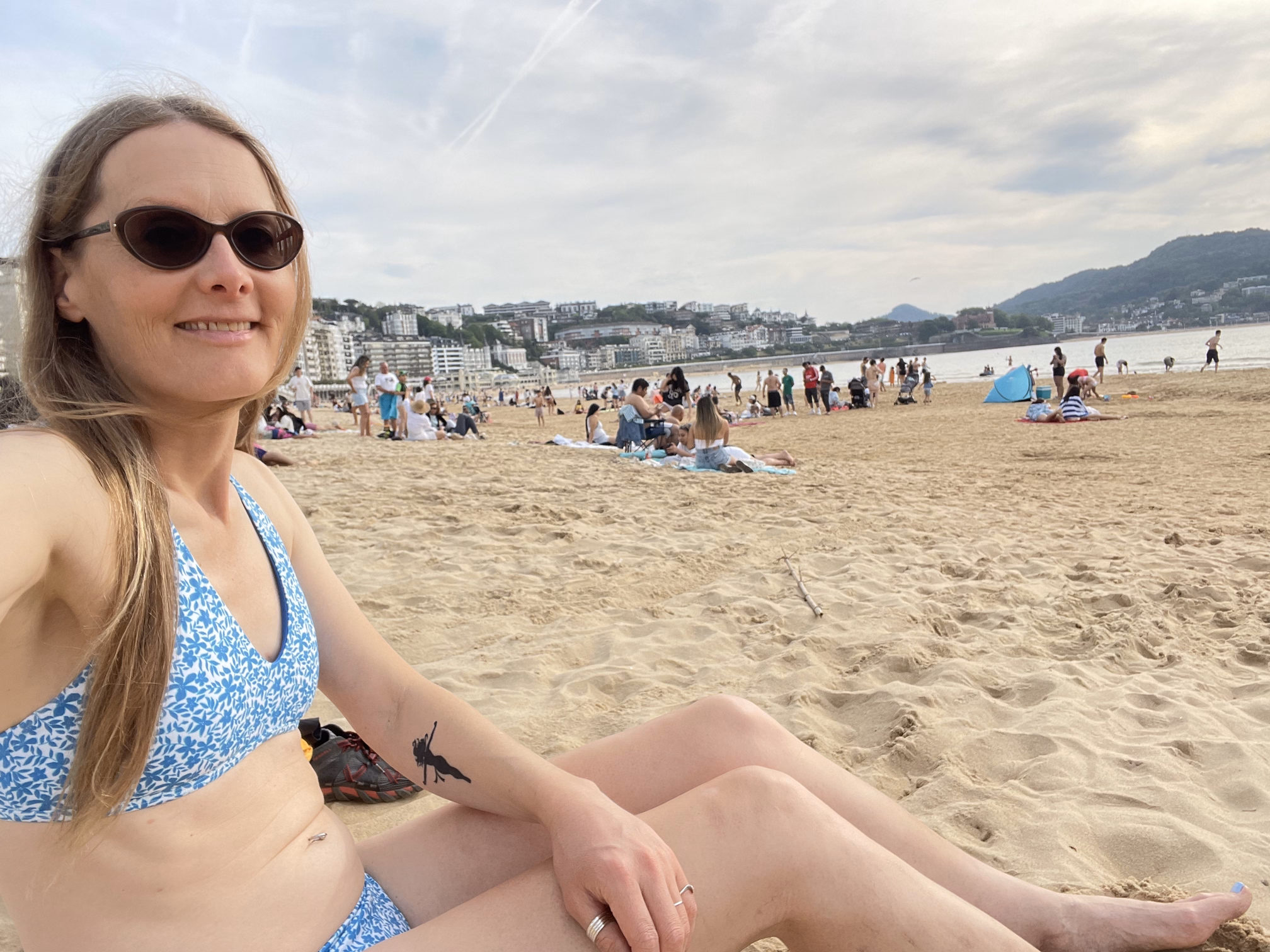sunbathing San Sebastián beach