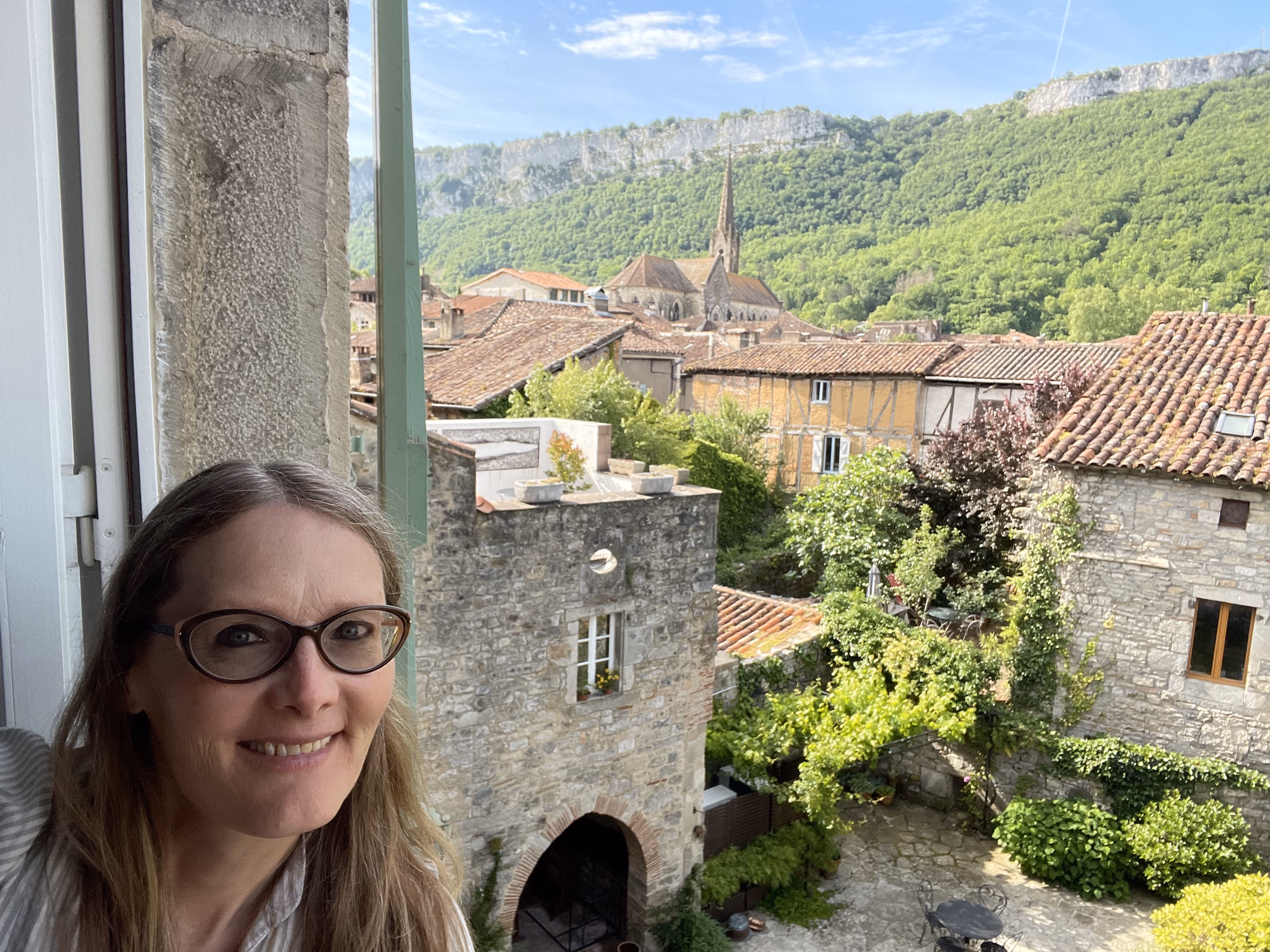 tracey & saint antonin town & hillside