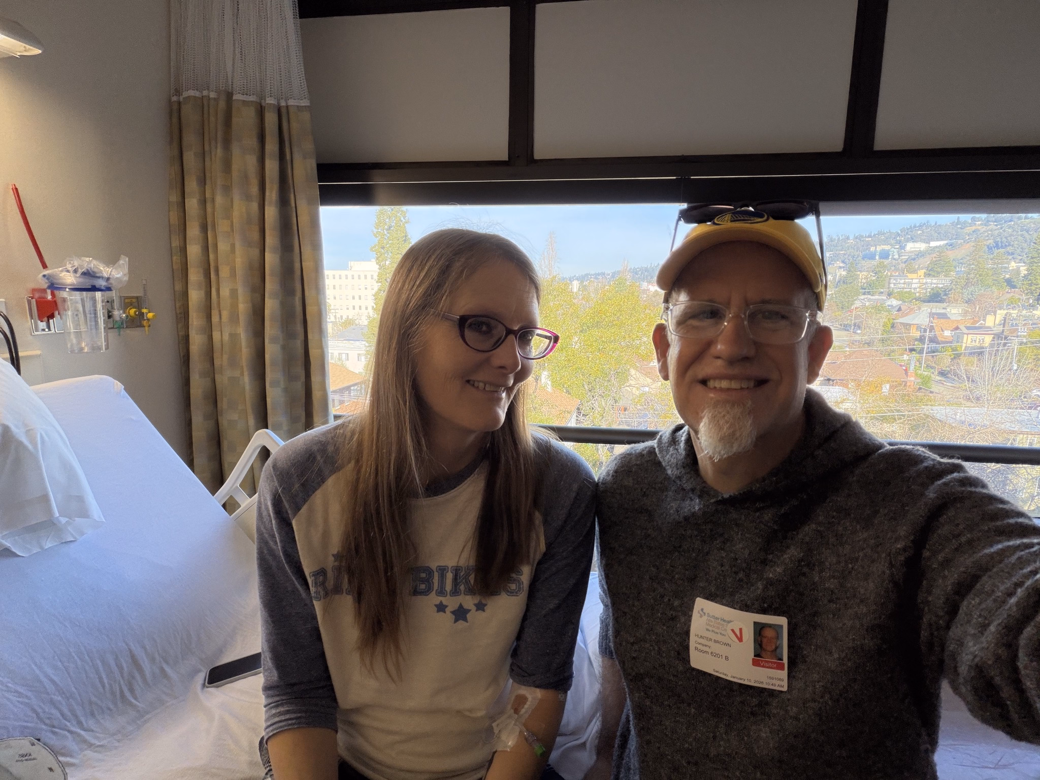 tracey & hunter in hospital room
