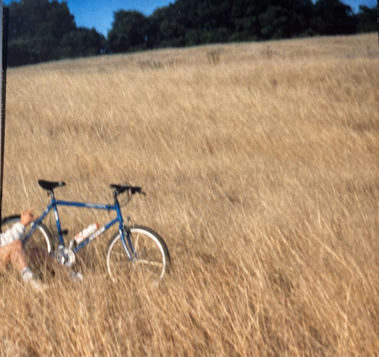 mountain bike in uphill field