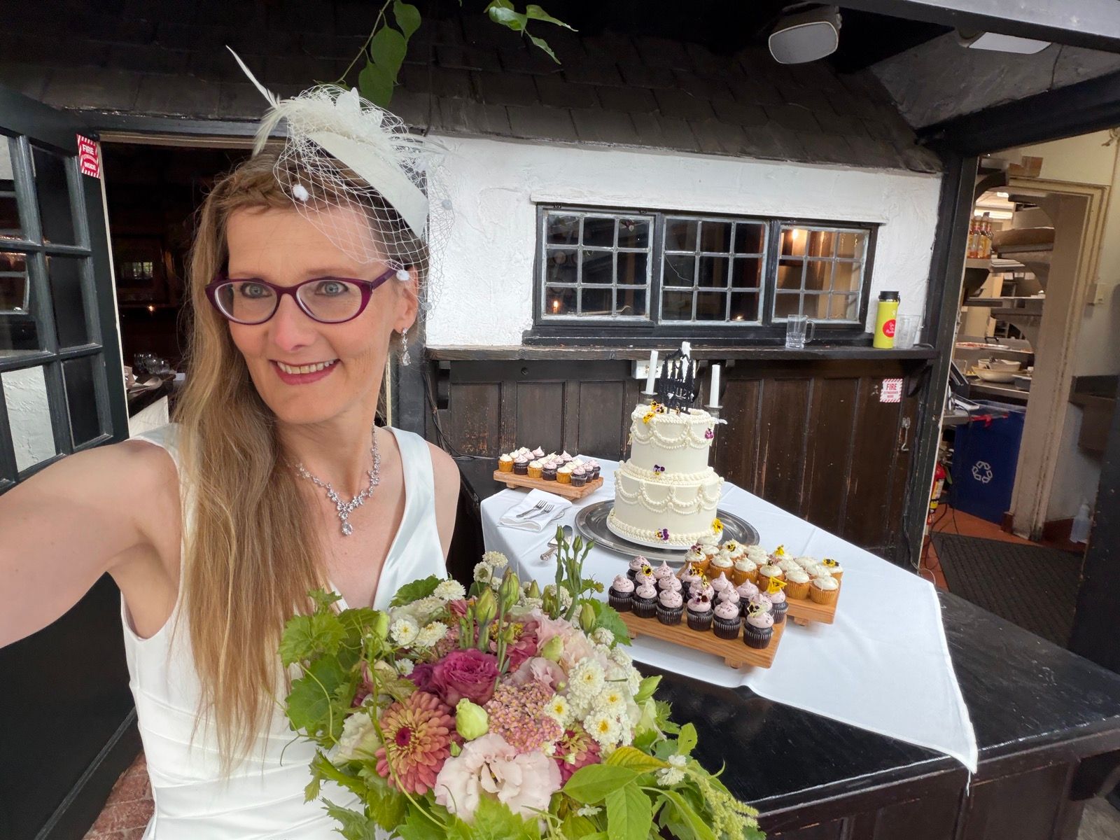 bride, cake, cupcakes