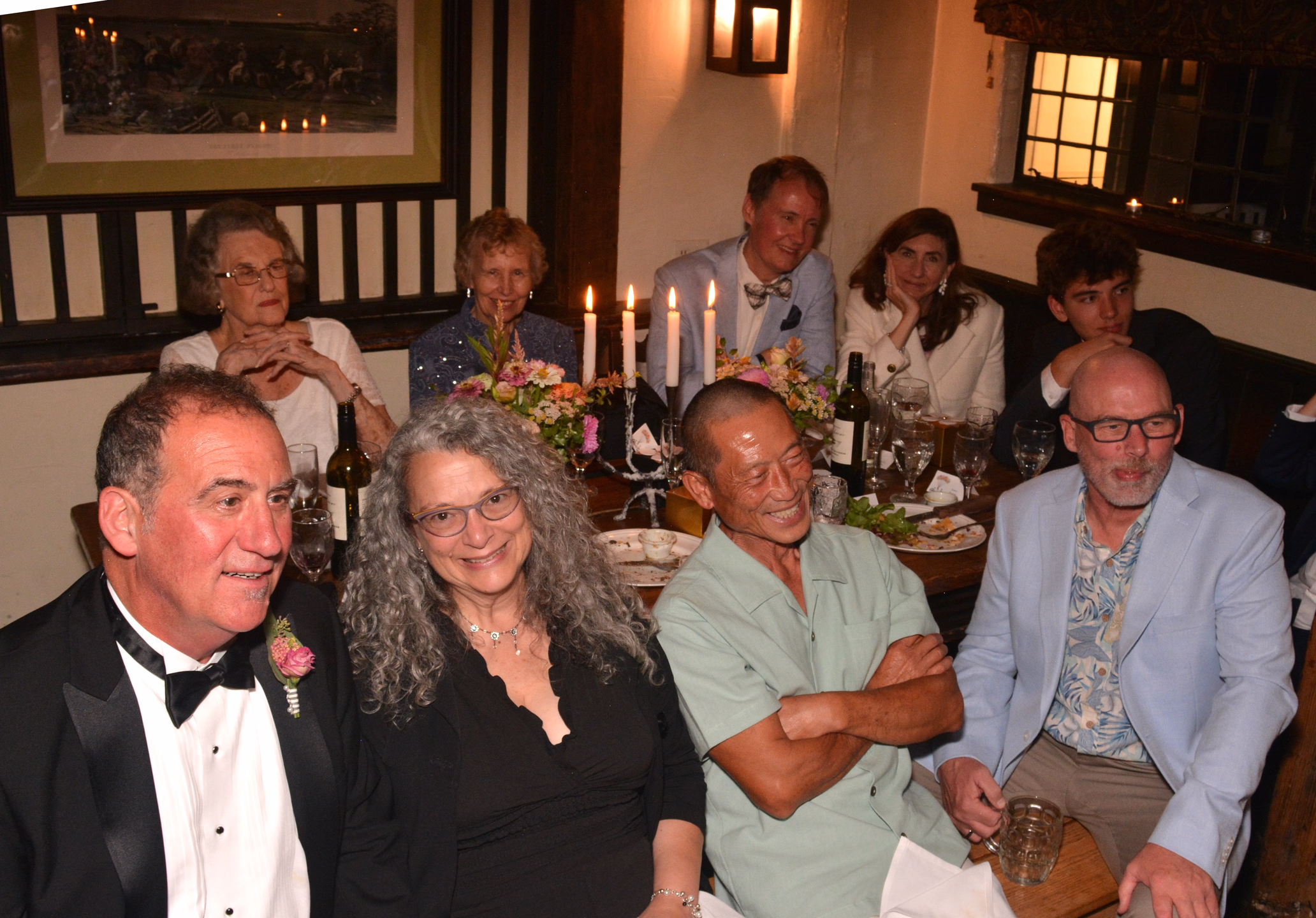 wedding guests at dinner table