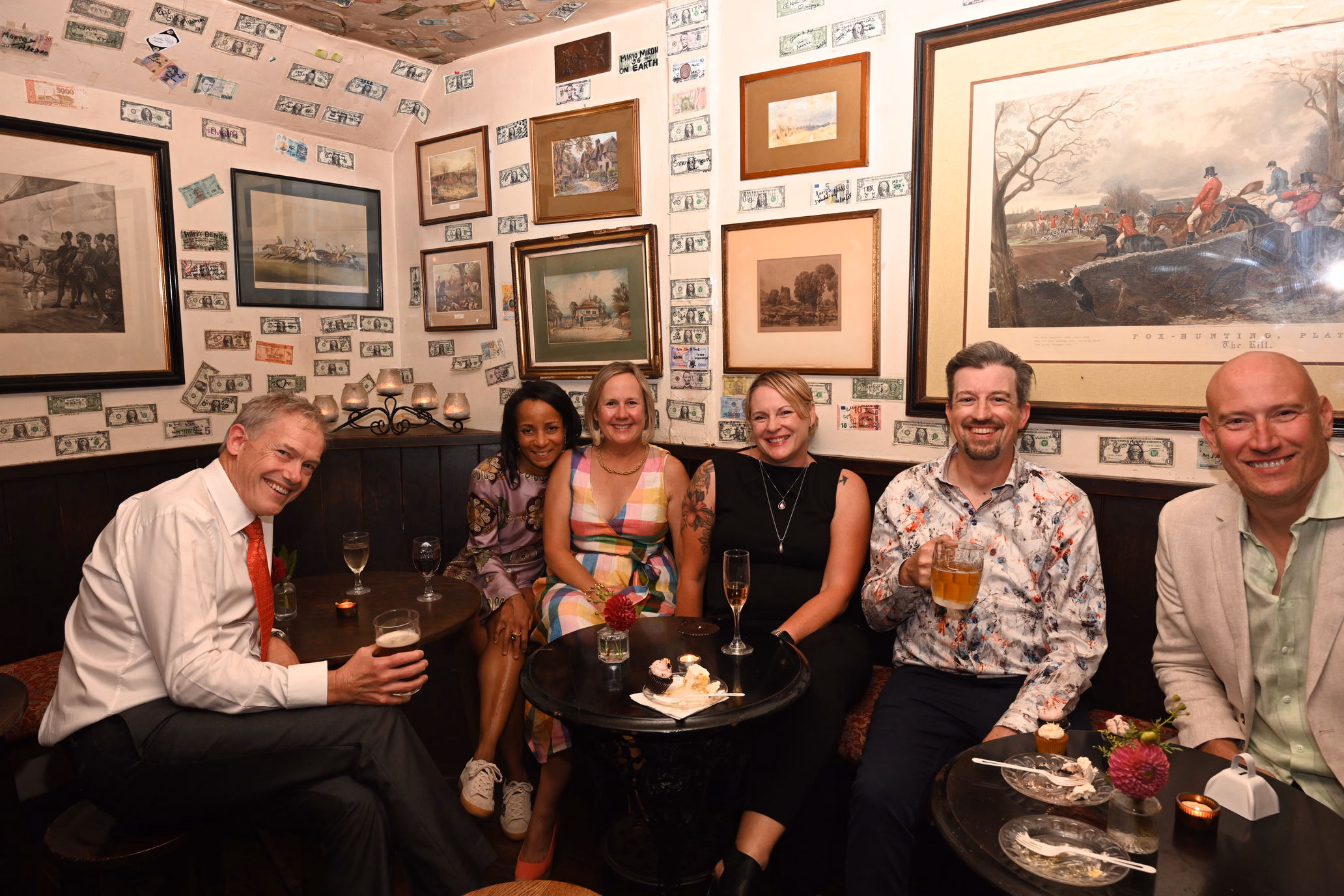 wedding guests at pub