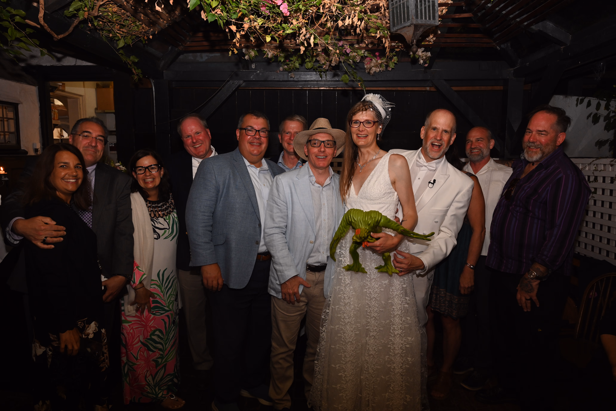 wedding guests with monster
