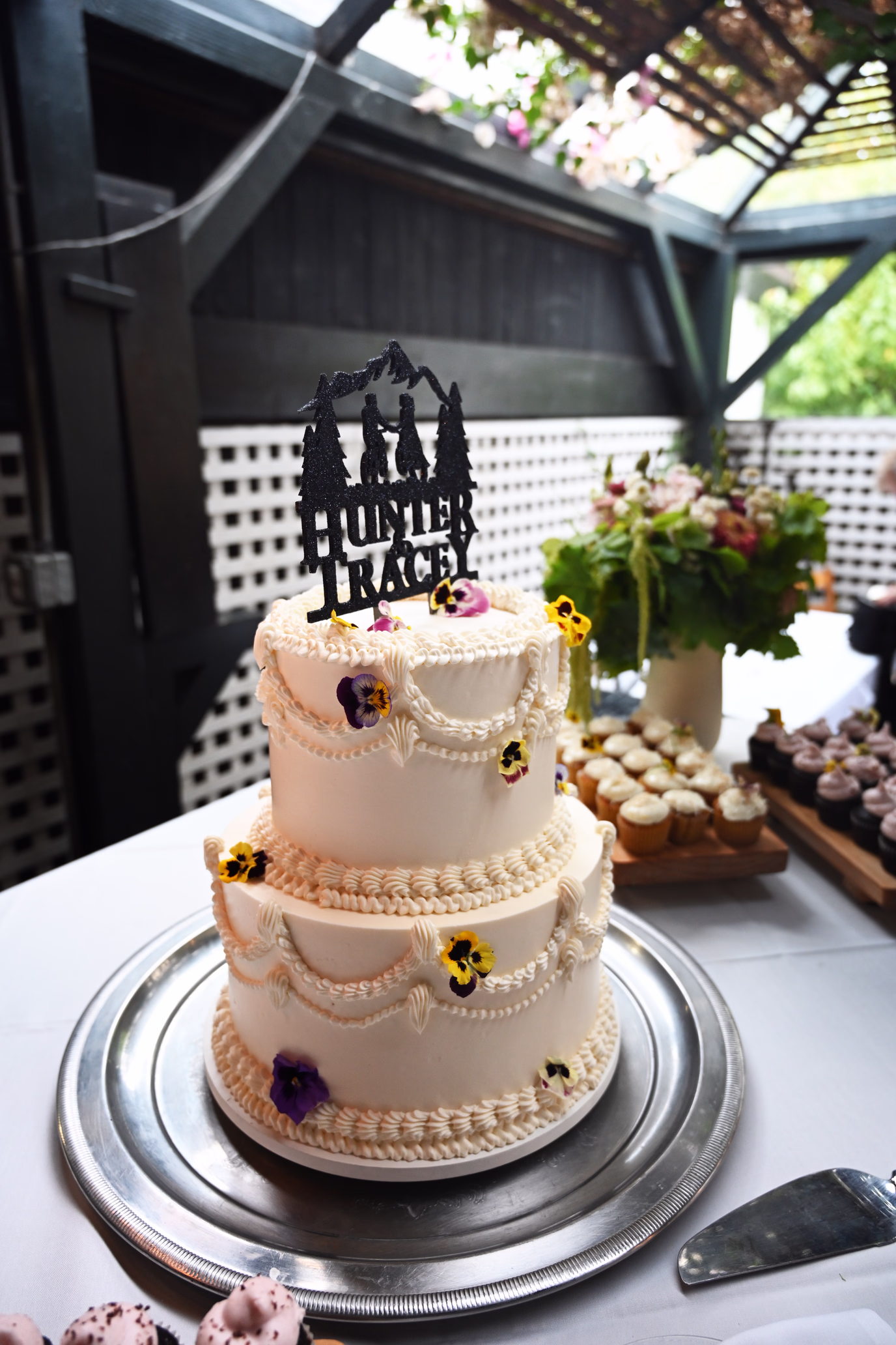 cake, cupcakes, flowers
