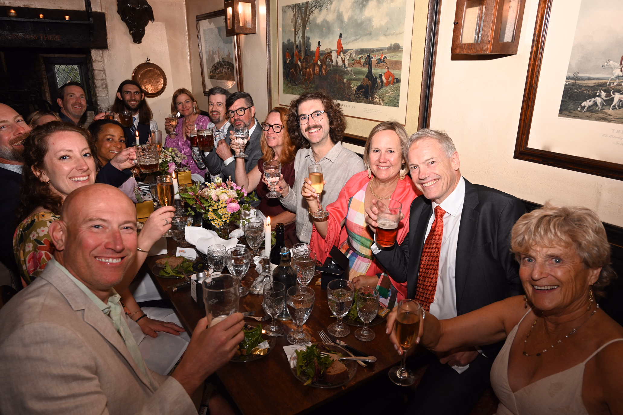 wedding guests seated at dinner table