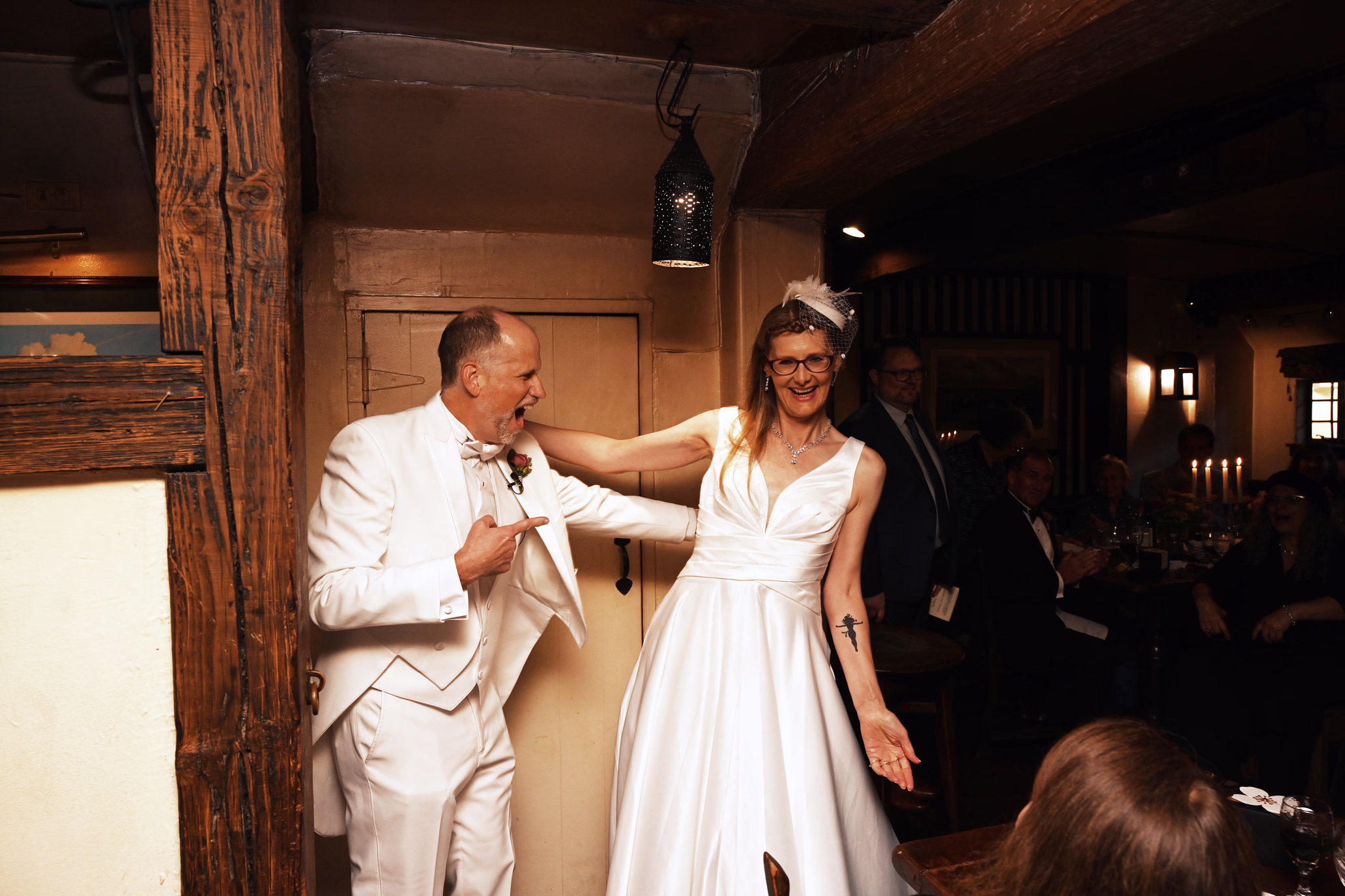 wedding couple being announced