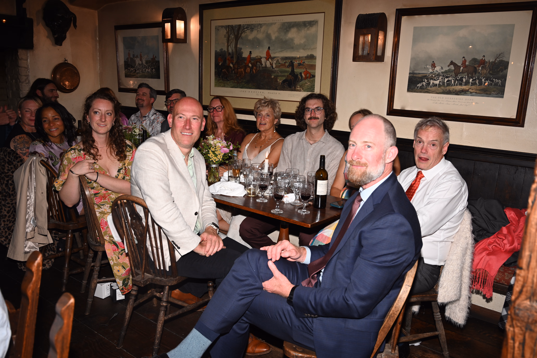 wedding guests at dinner table